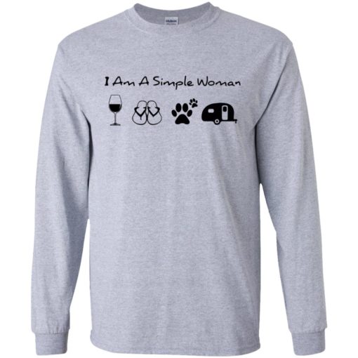 I’m a simple woman I like wine Flip flop dogs and Camping shirt