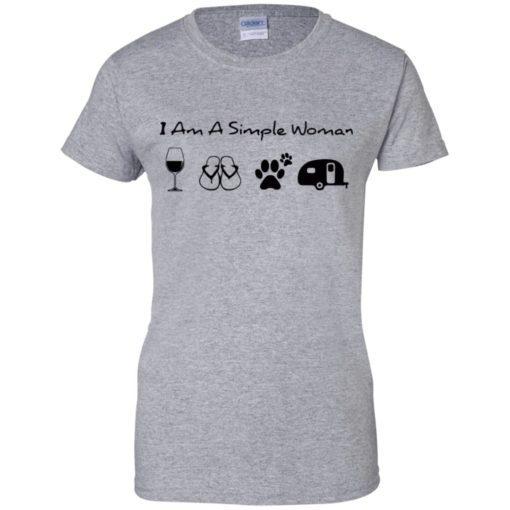 I’m a simple woman I like wine Flip flop dogs and Camping shirt