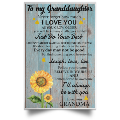 To my Granddaughter Never forget how much I love you poster