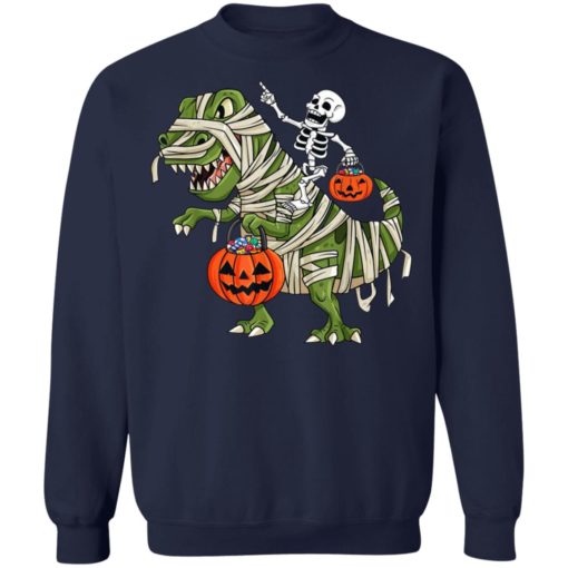 Skeleton Riding T-Rex Halloween shirt