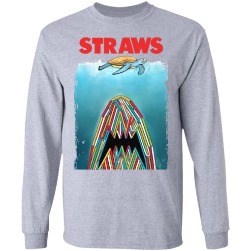 Straws shark turtles shirt