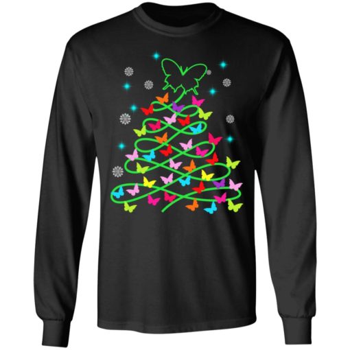 Butterfly Christmas tree sweatshirt
