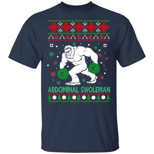 Abdominal Swoleman Bigfoot Gym Christmas sweater