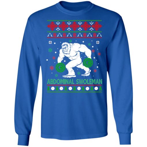 Abdominal Swoleman Bigfoot Gym Christmas sweater