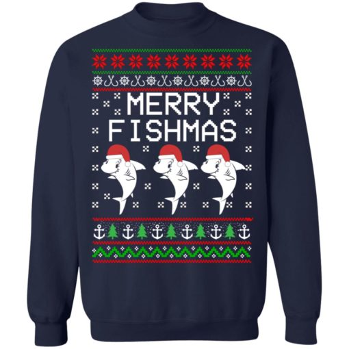 Merry Fishmas ugly sweater