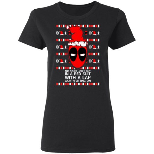 Deadpool the other jolly guy in a red suit Christmas sweatshirt