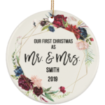 Personalized Our First Christmas Married Ornament