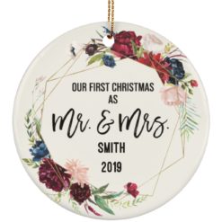 Personalized Our First Christmas Married Ornament