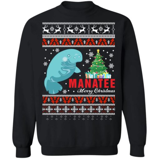Manatee Merry Christmas ugly sweatshirt