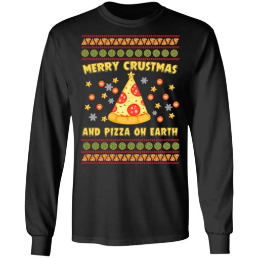Merry Crustmas and Pizza on earth sweatshirt