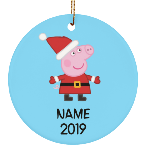 Personalized Peppa Pig Christmas Ornament