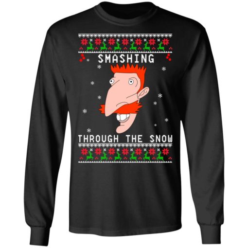 Nigel Thornberry smashing through the snow Christmas sweater