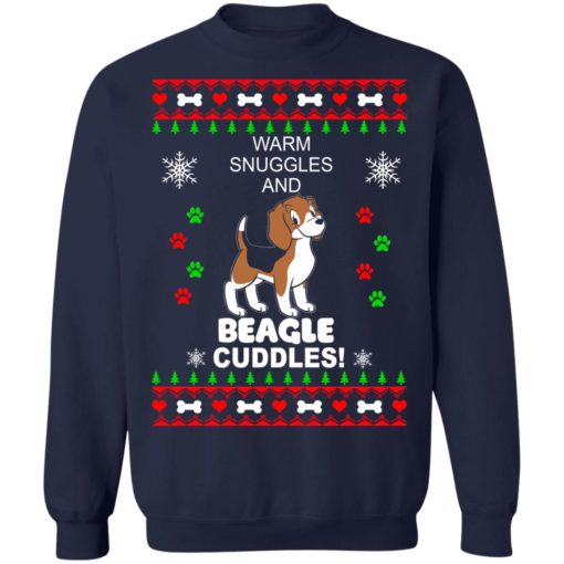 Warm snuggles and Beagle Cuddles Christmas sweater