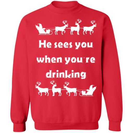 He sees you when you’re drinking Christmas sweatshirt