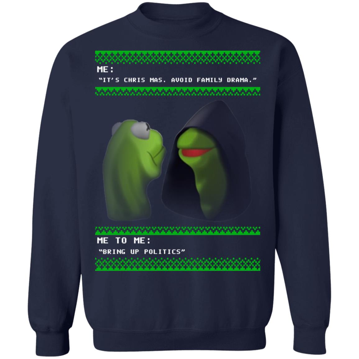 Dat Boi The Evil Kermit Christmas sweater - Sweatshirt, Navy