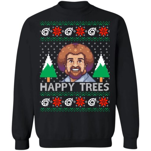 Bob Ross Christmas sweater