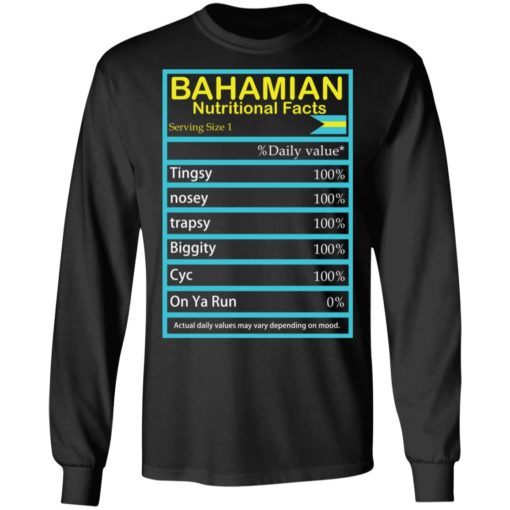 Bahamian Nutritional Facts shirt