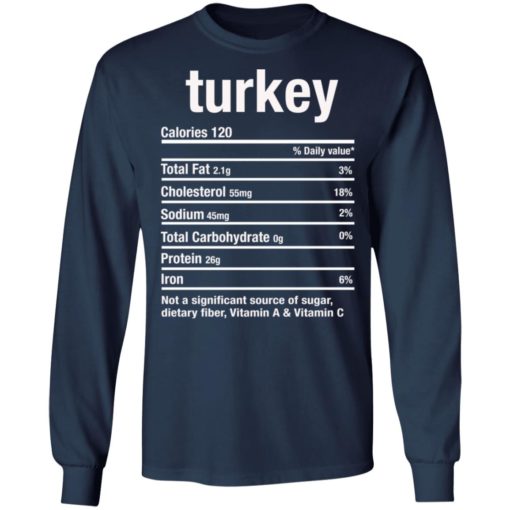 Funny Turkey Nutrition Thanksgiving shirt