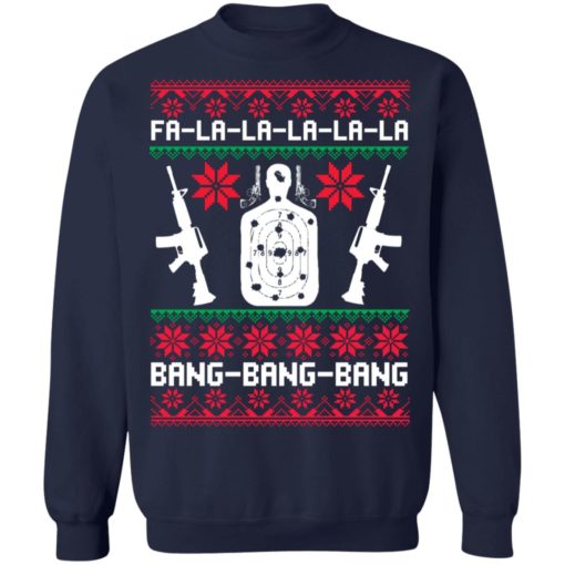 Fa la la la la Bang Bang Bang AR-15 Gun Christmas ugly sweater