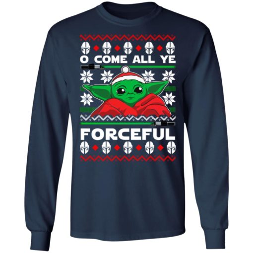 O Come All Ye Forceful Baby Yoda Christmas sweater
