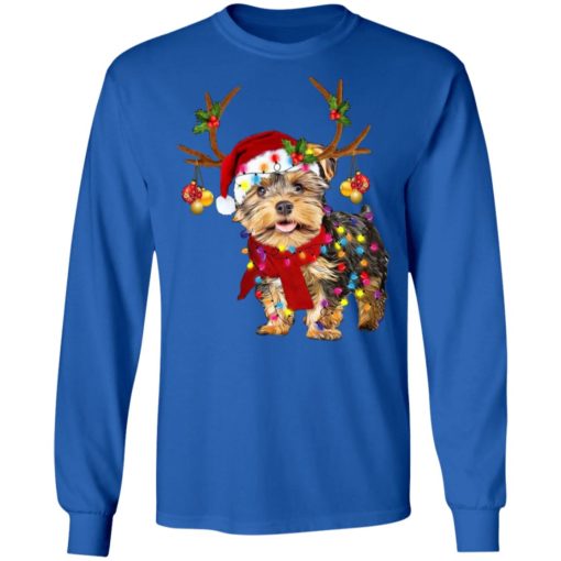 Yorkshire Terrier Reindeer Christmas Light shirt