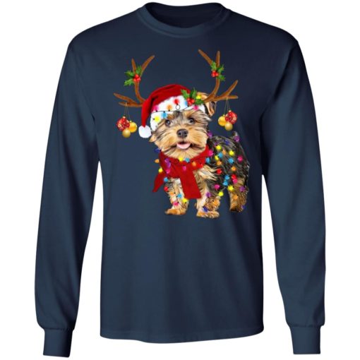 Yorkshire Terrier Reindeer Christmas Light shirt