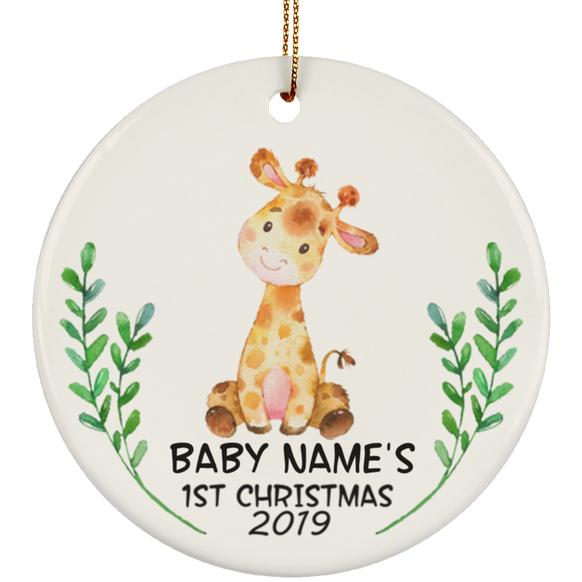 Personalized name 2019 Baby First Christmas Ornament