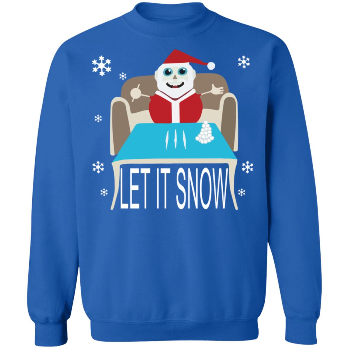 Coca.INES Santa Sweater Let It Snow Christmas Sweatshirt Front Print Sweatshirt for Men and Woman.