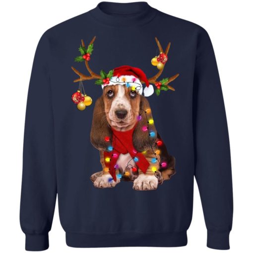 Basset hound reindeer Christmas shirt
