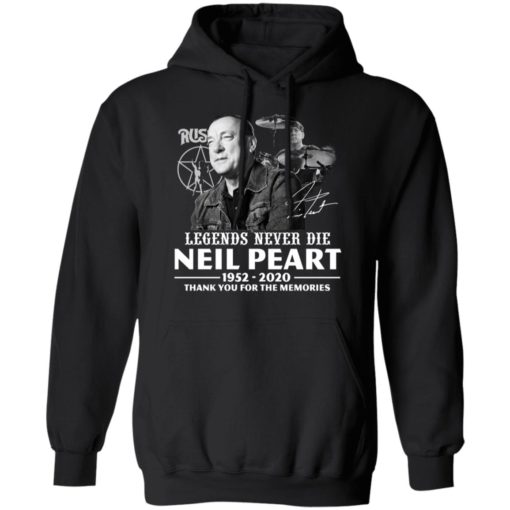 Neil Peart Legends Never Die 1952-2020 Signature shirt