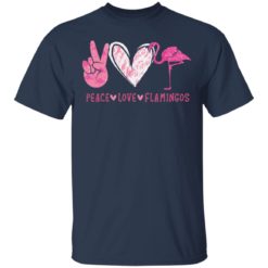 Peace Love Flamingo shirt - T-Shirt, Navy