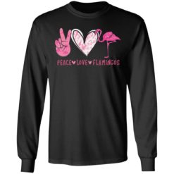Peace Love Flamingo shirt - Long Sleeve, Black