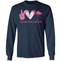 Peace Love Flamingo shirt - Long Sleeve, Navy