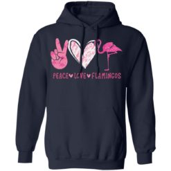 Peace Love Flamingo shirt - Hoodie, Navy
