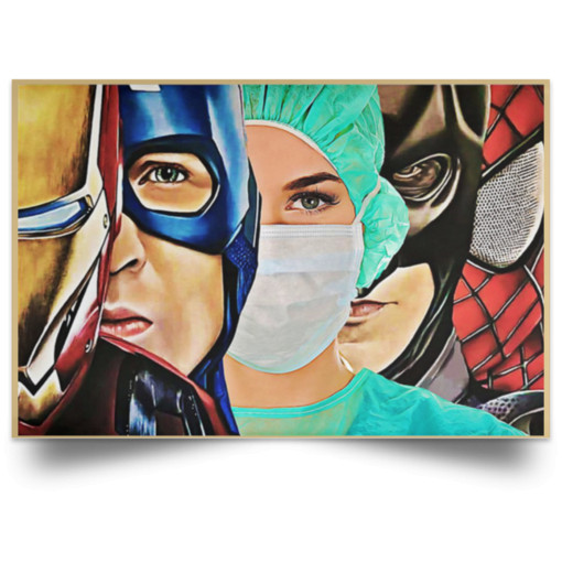 Iron Man Captain Batman SpiderMan Nurse Poster Canvas