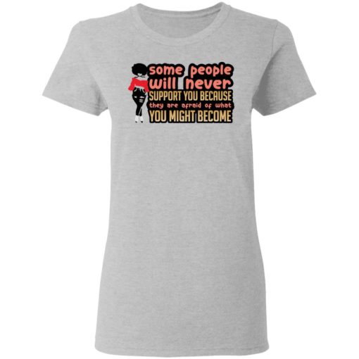 Some people will never support you because they are afraid of what you might become shirt
