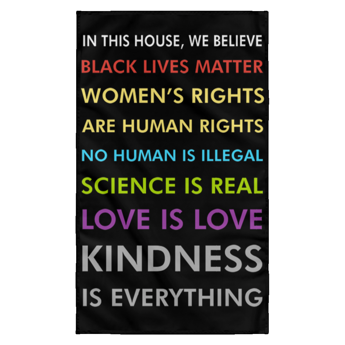 In This House We Believe Black Lives Matter Kindness Is Everything Flag 