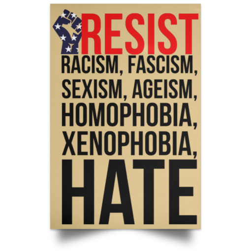 Resist Hate poster, canvas