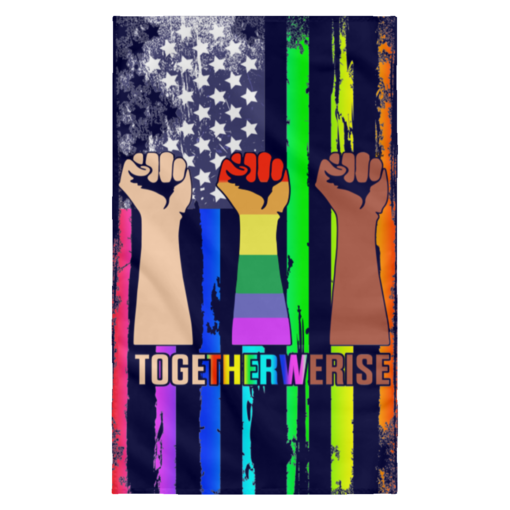 Together We Rise Pride wall flag