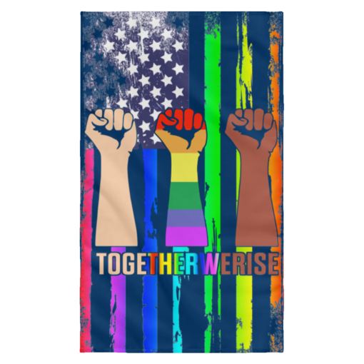 Together We Rise Pride wall flag