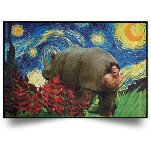 Rhino Scene Ace Ventura Starry Night poster, canvas