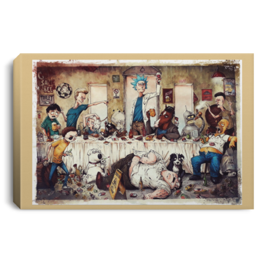 The last supper evil Rick and Morty Beavis Butthead South Park poster, canvas