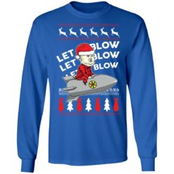 Kim Jong Un Let It Blow Christmas sweater - Long Sleeve, Royal