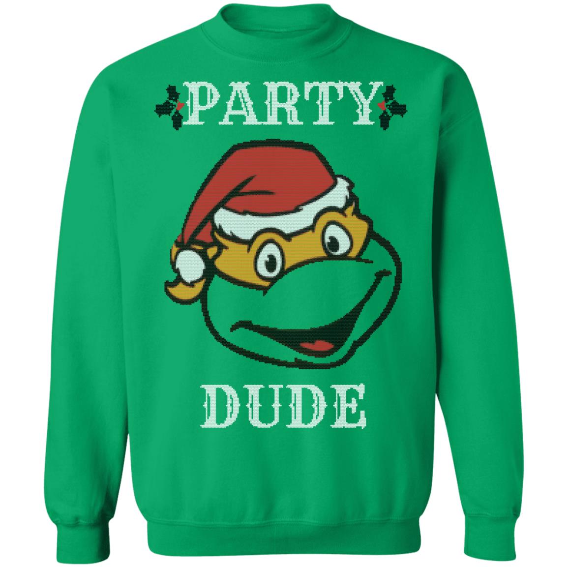 Teenage Ninja Turtles Party Dude Christmas Sweater (Style: T-Shirt, Color: Irish Green, Size: L)