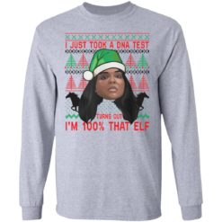 Lizzo 100 Percent That Elf Christmas Sweater - Long Sleeve, Sport Grey