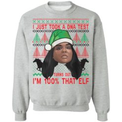Lizzo 100 Percent That Elf Christmas Sweater - Sweatshirt, Sport Grey