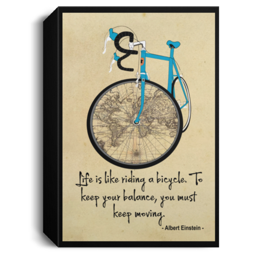 Life is like riding a bicycle poster, canvas