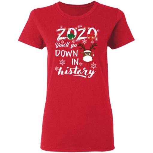 2020 You’ll Go Down In History Christmas Reindeer sweatshirt