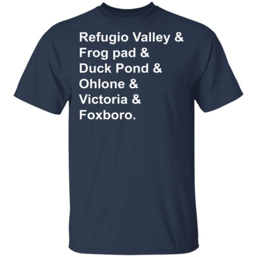 Refugio Valley Frog pad Duck Pond Ohlone Victoria Foxboro shirt