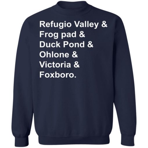 Refugio Valley Frog pad Duck Pond Ohlone Victoria Foxboro shirt